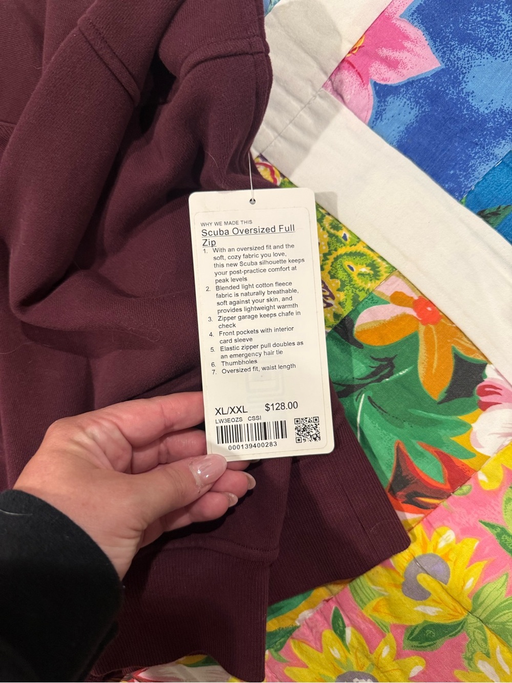 lululemon athletica Wine Scuba Oversized Full Zip Hoodie - Picture 2 of 3
